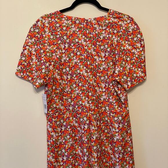Alexia Admor NWT L floral dress summer orange maxi AOP Corpcore workwear green - Picture 7 of 8